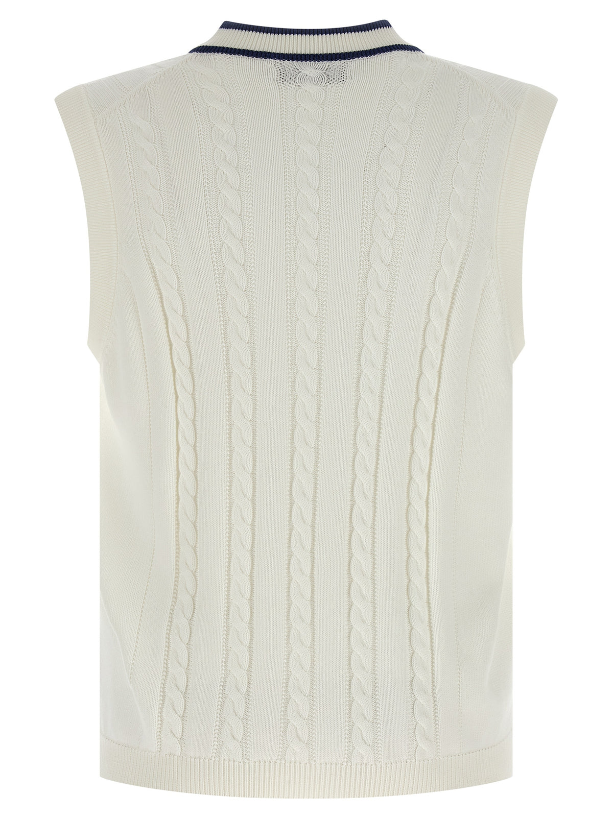 Brunello Cucinelli White Cotton Sleeveles Sweater