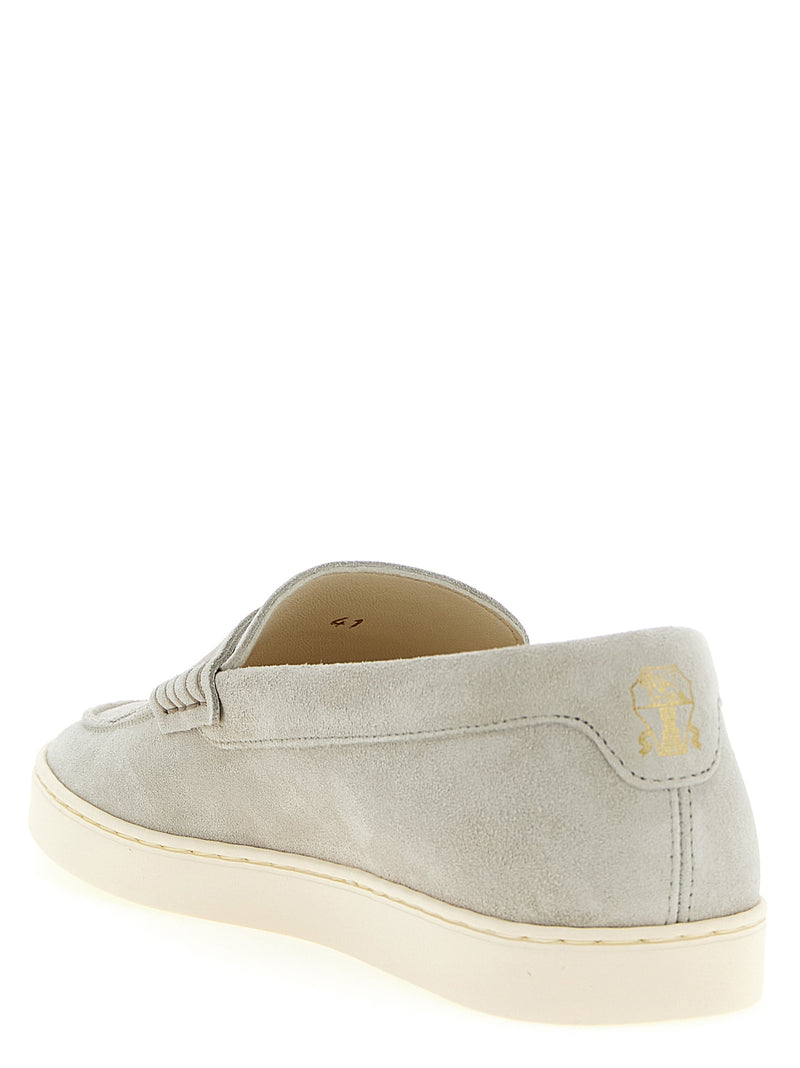 Mocassins à enfiler Brunello Cucinelli en veau gris