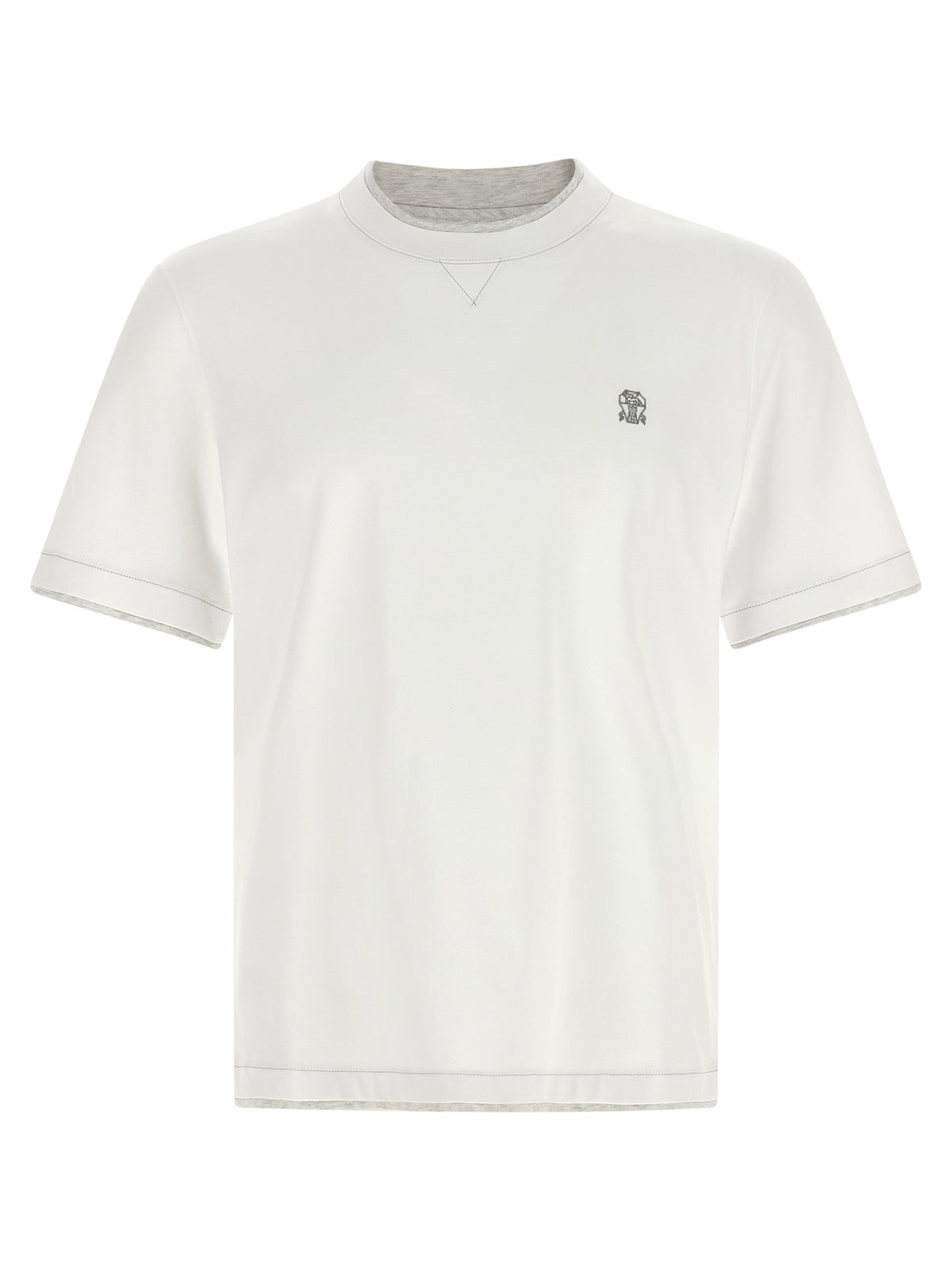 T-shirt en coton blanc Brunello Cucinelli