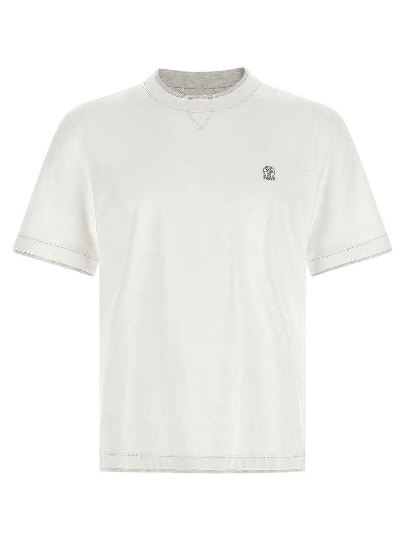 T-shirt en coton blanc Brunello Cucinelli