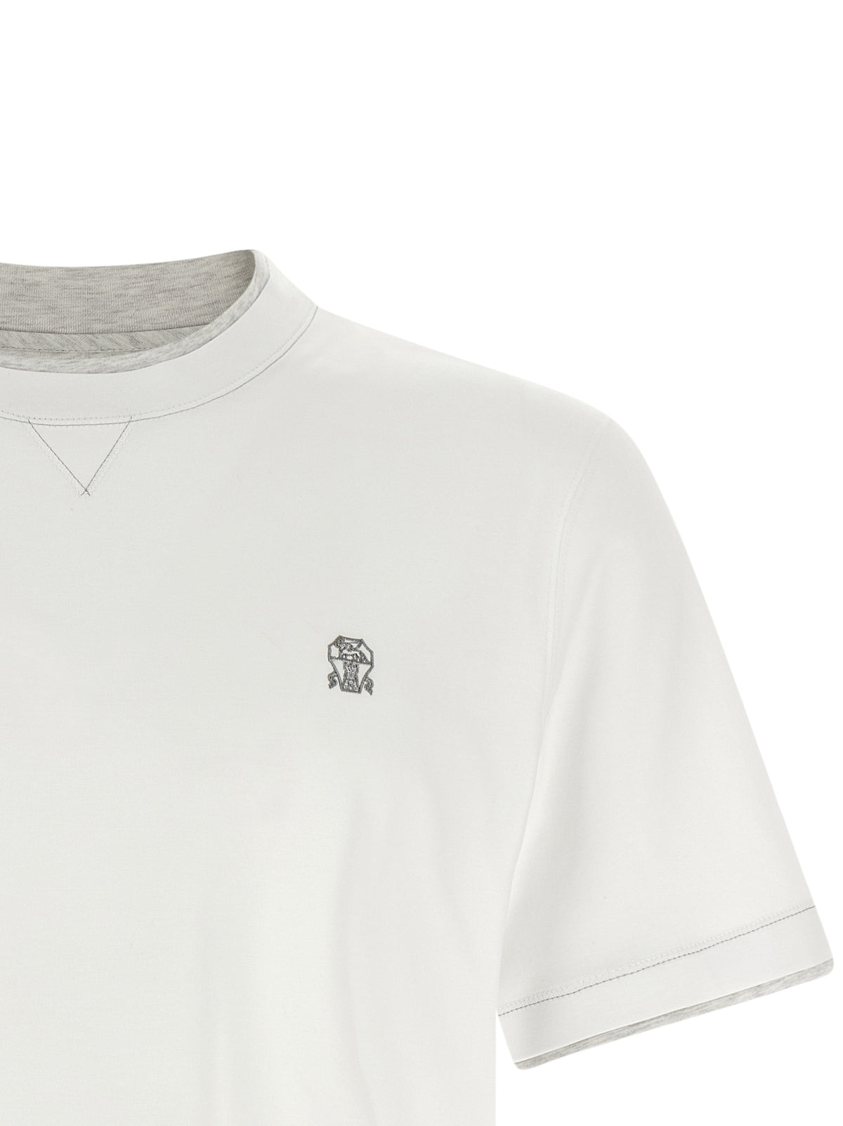 T-shirt en coton blanc Brunello Cucinelli