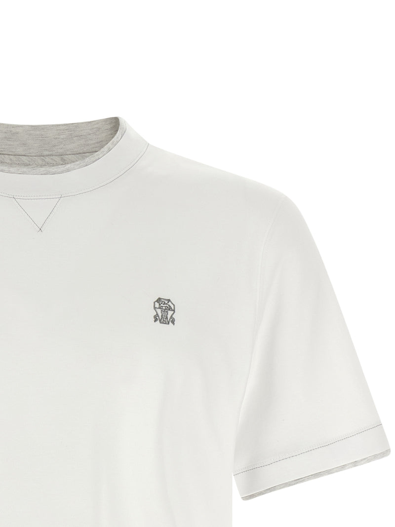 T-shirt en coton blanc Brunello Cucinelli