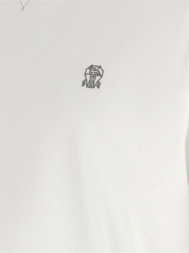 T-shirt en coton blanc Brunello Cucinelli