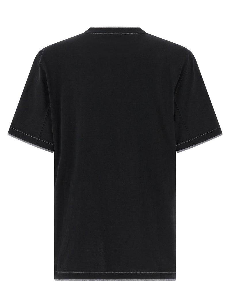 T-shirt en coton noir Brunello Cucinelli