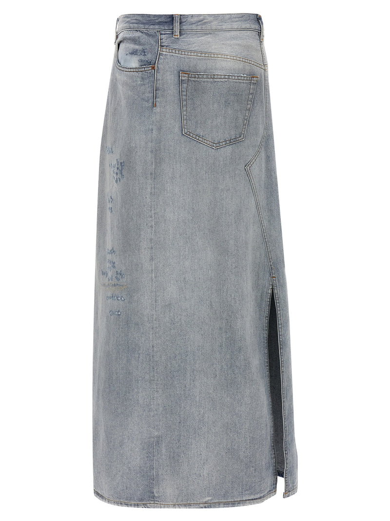 Jupe courte en coton bleu MM6 Maison Margiela