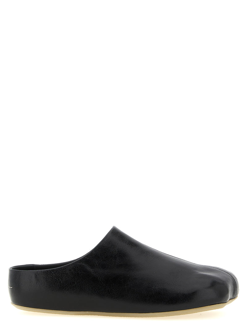 Sabots MM6 Maison Margiela en cuir de veau noir