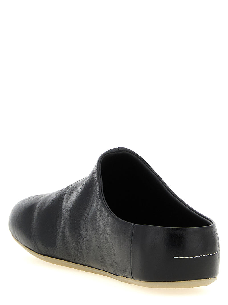 Sabots MM6 Maison Margiela en cuir de veau noir