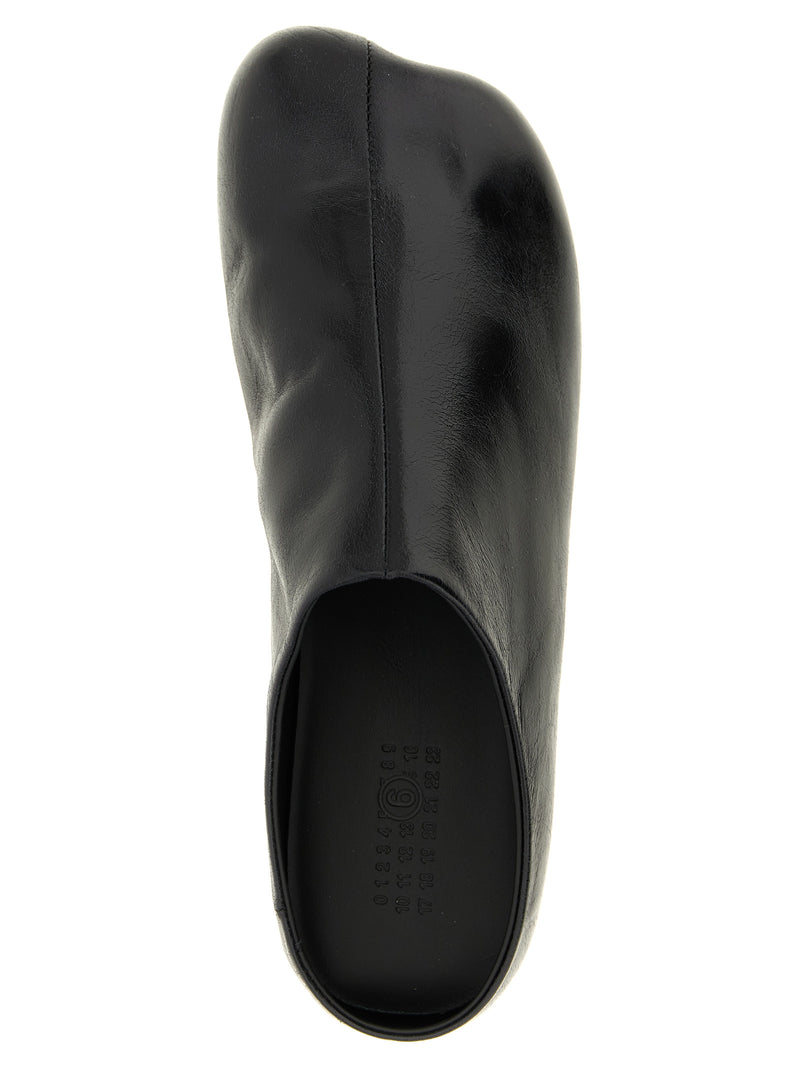 Sabots MM6 Maison Margiela en cuir de veau noir