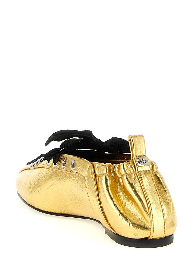 Ballerines Ganni dorées en polyéthylène
