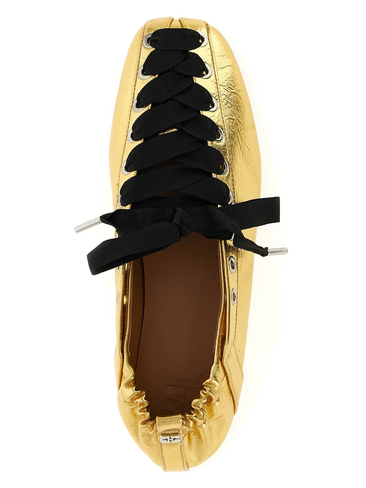 Ballerines Ganni dorées en polyéthylène