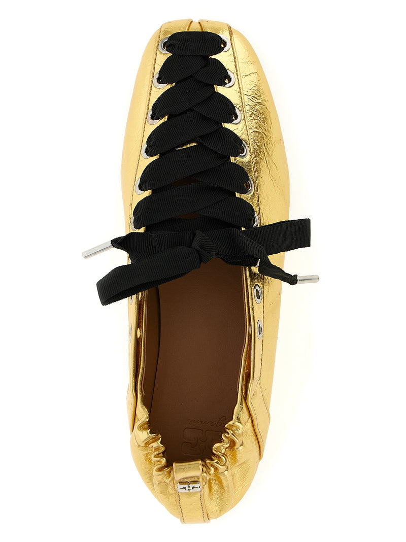 Ballerines Ganni dorées en polyéthylène