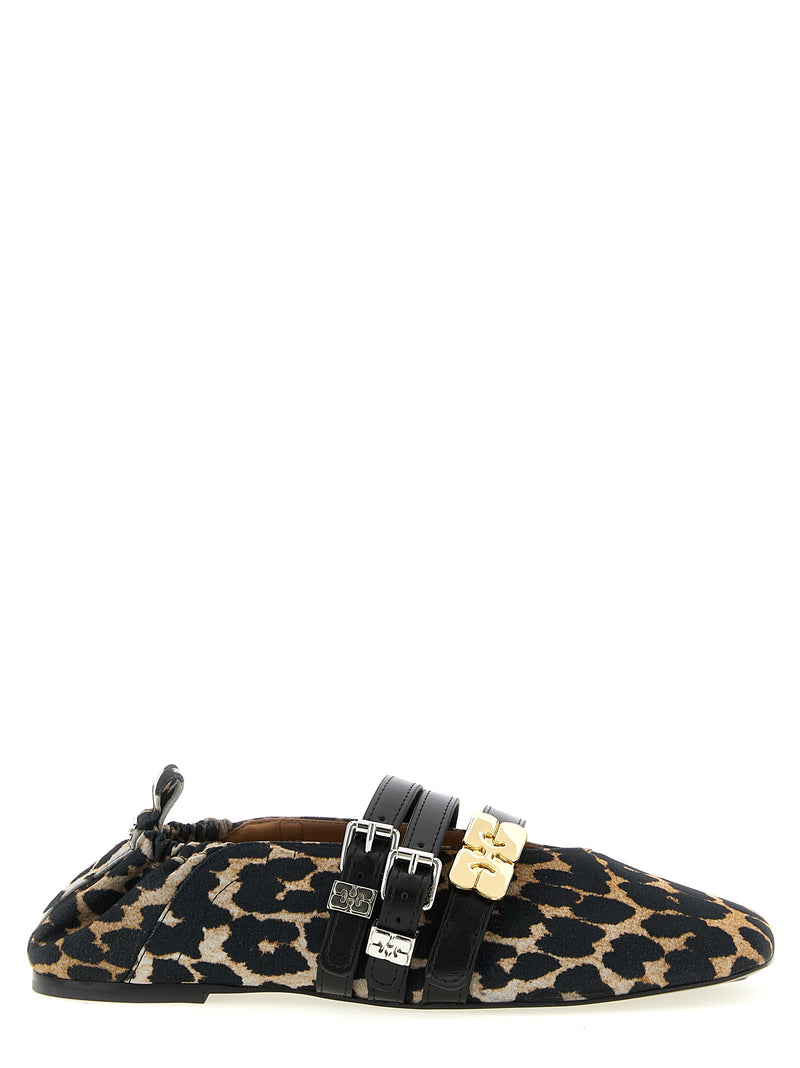 Ballerines en coton multicolores Ganni