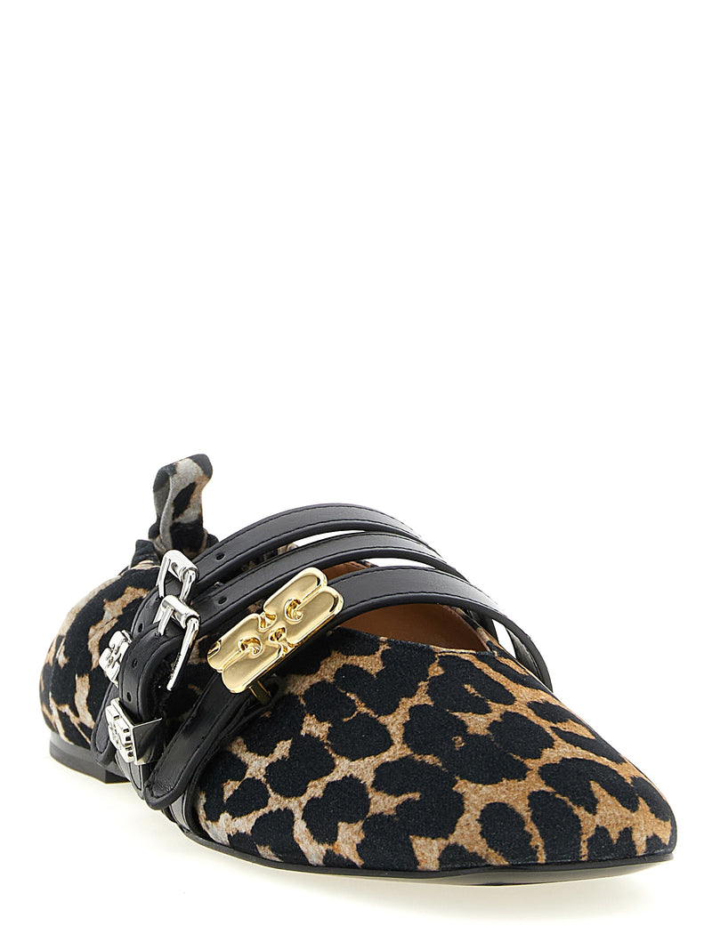 Ballerines en coton multicolores Ganni