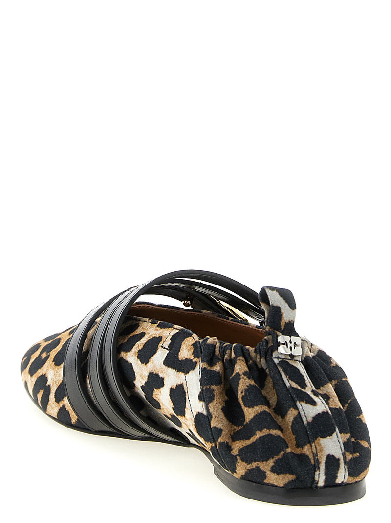 Ballerines en coton multicolores Ganni
