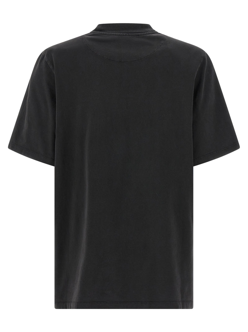 The Attico Black Cotton T-Shirt with Removable Padded Shoulder