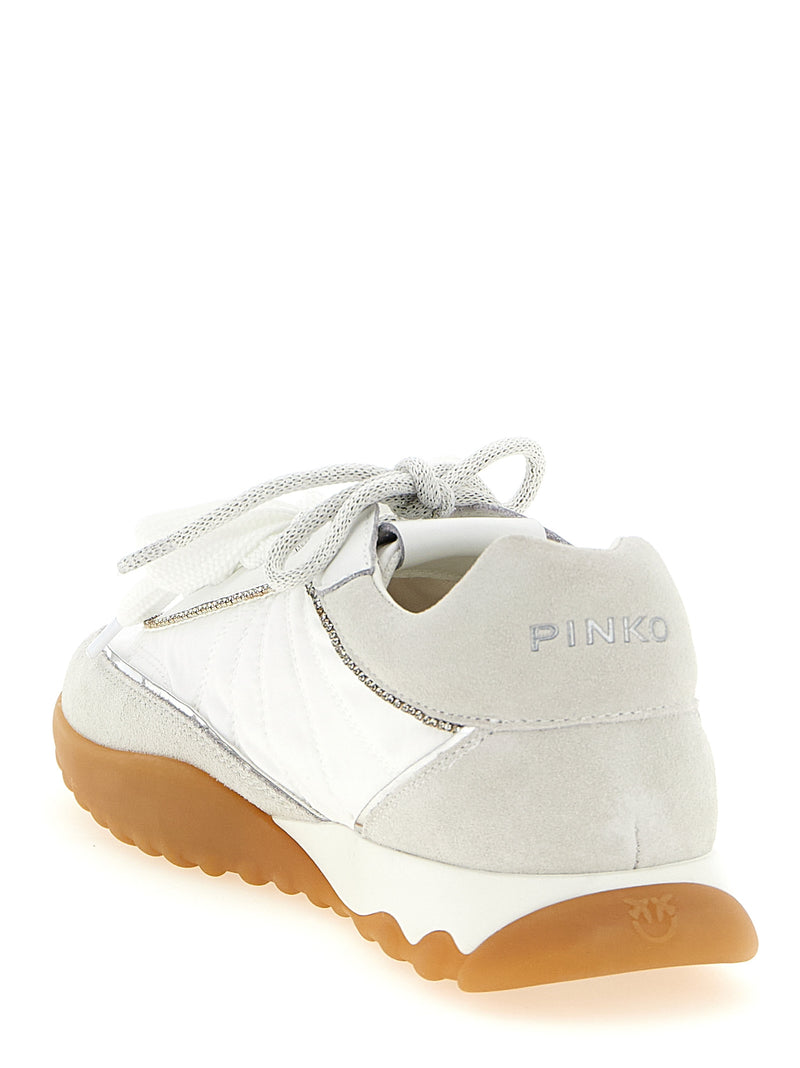 Baskets athlétiques PINKO en cuir de veau blanc