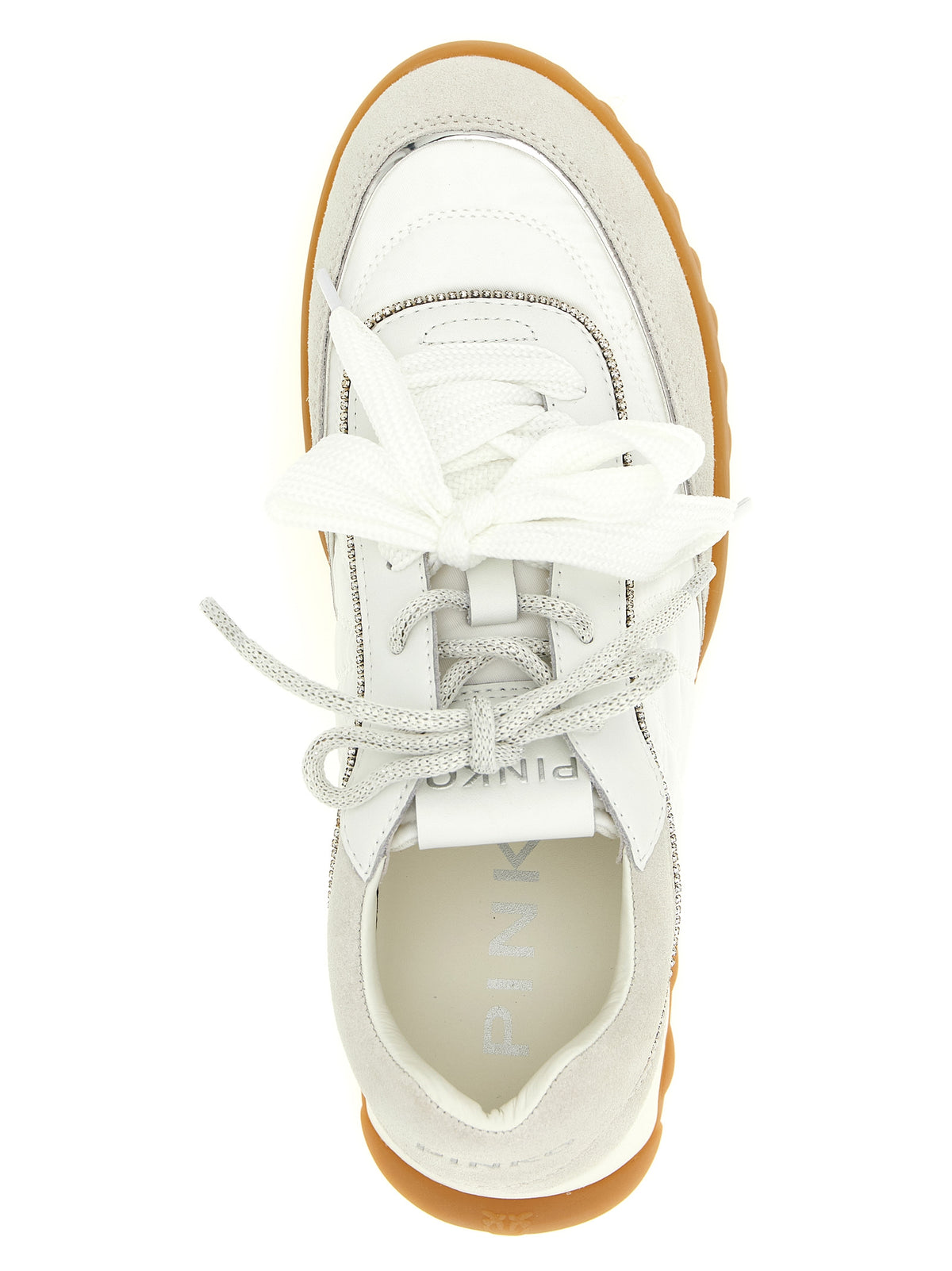 Baskets athlétiques PINKO en cuir de veau blanc