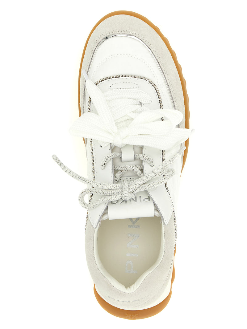 Baskets athlétiques PINKO en cuir de veau blanc
