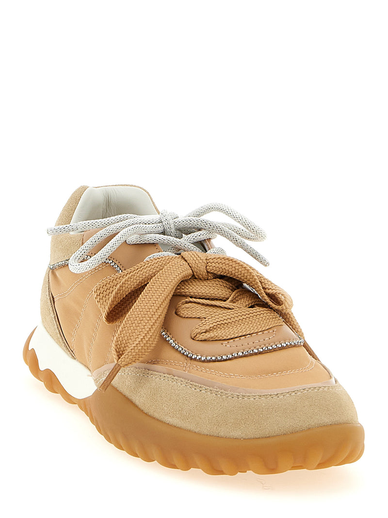 Baskets athlétiques PINKO en cuir de veau beige