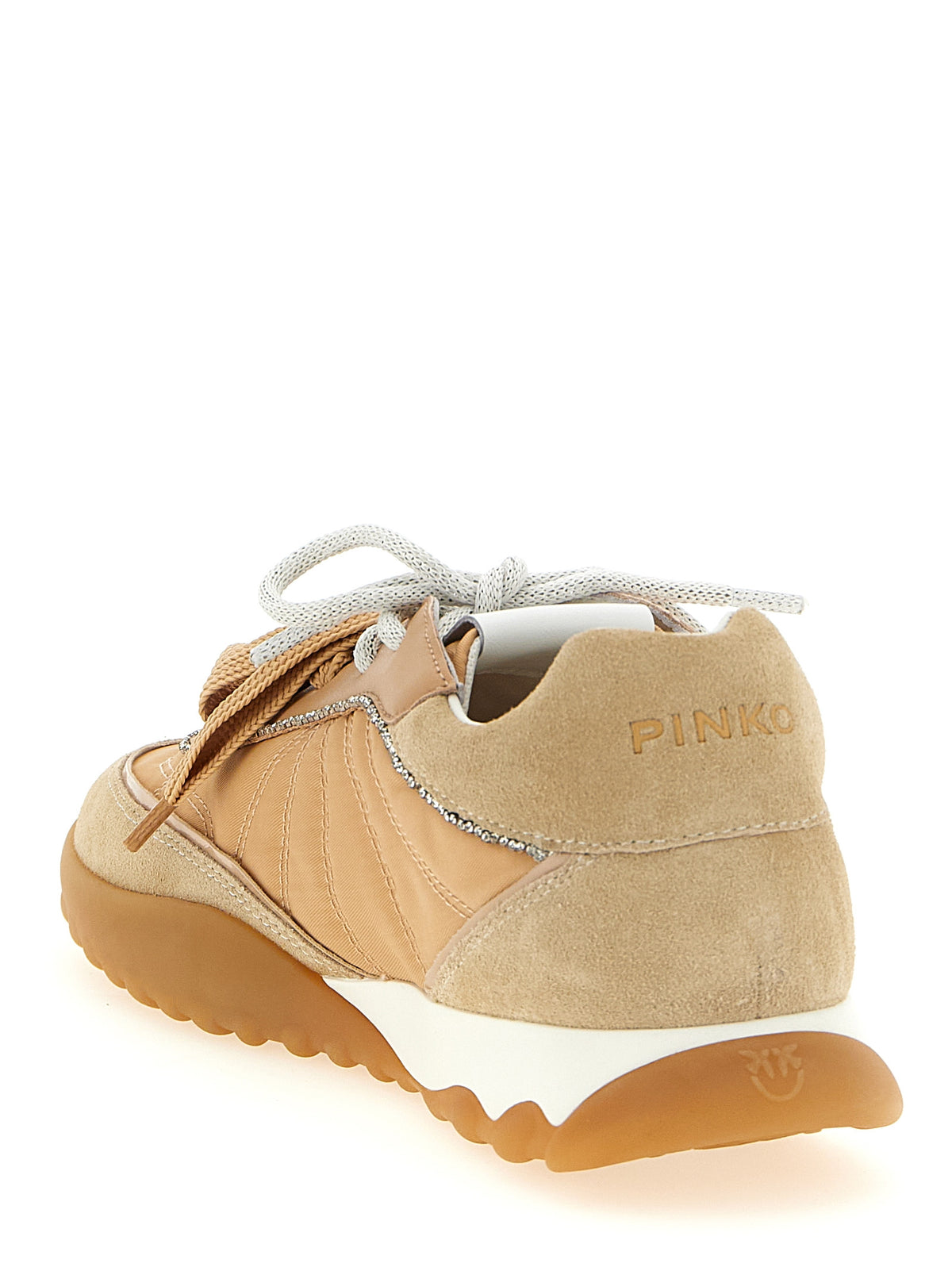 Baskets athlétiques PINKO en cuir de veau beige