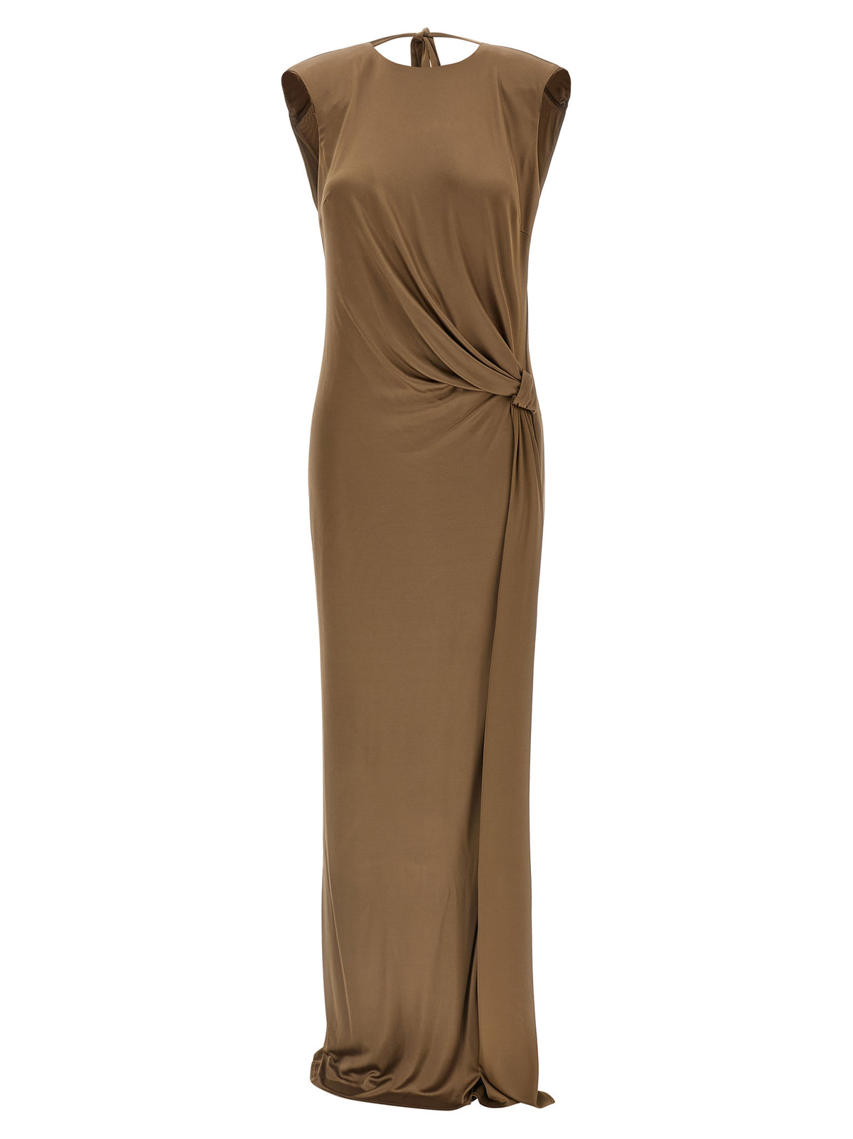 Robe longue en viscose beige Elisabetta Franchi