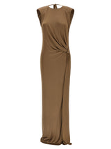Robe longue en viscose beige Elisabetta Franchi