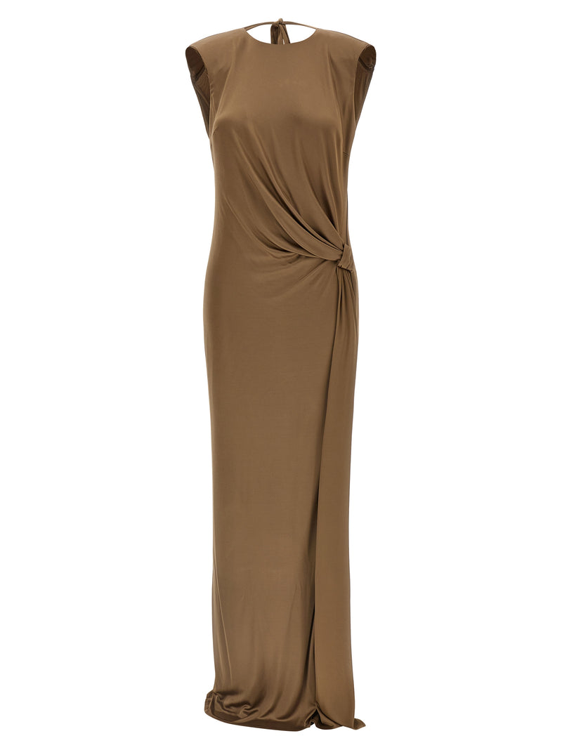 Elisabetta Franchi Beige Viscose Long Dress
