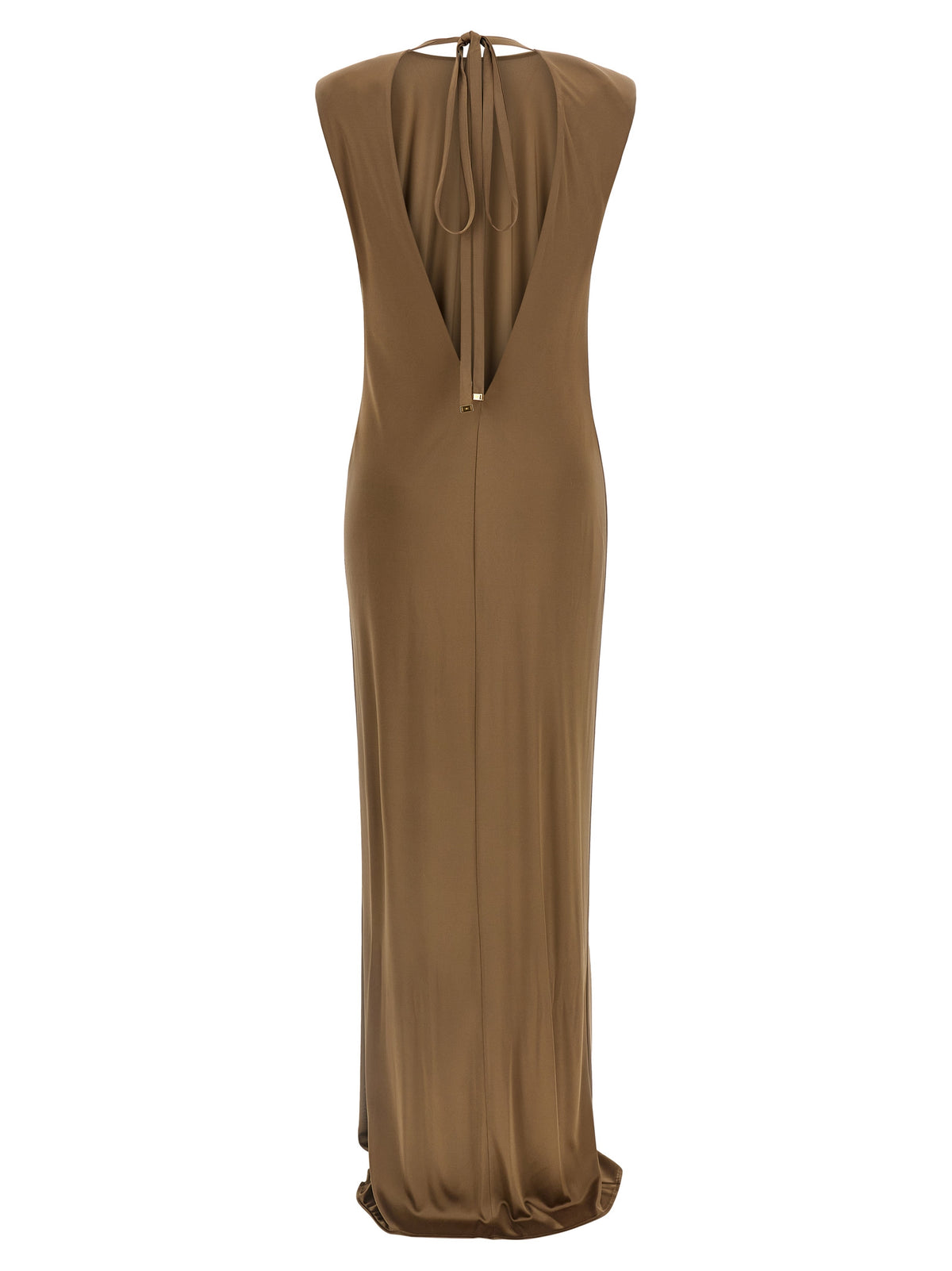 Robe longue en viscose beige Elisabetta Franchi