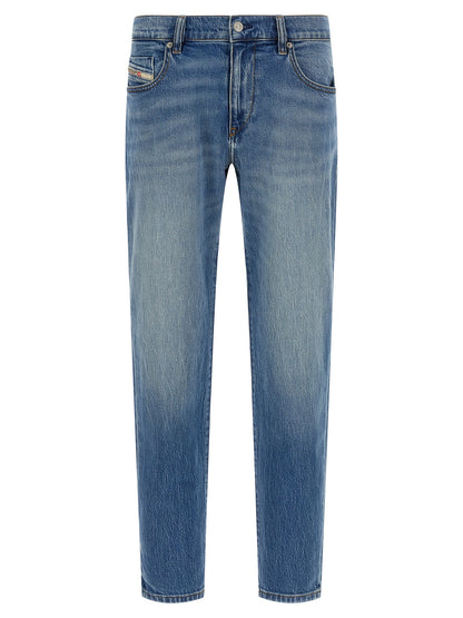 Diesel Blue Cotton Straight-Leg Jeans