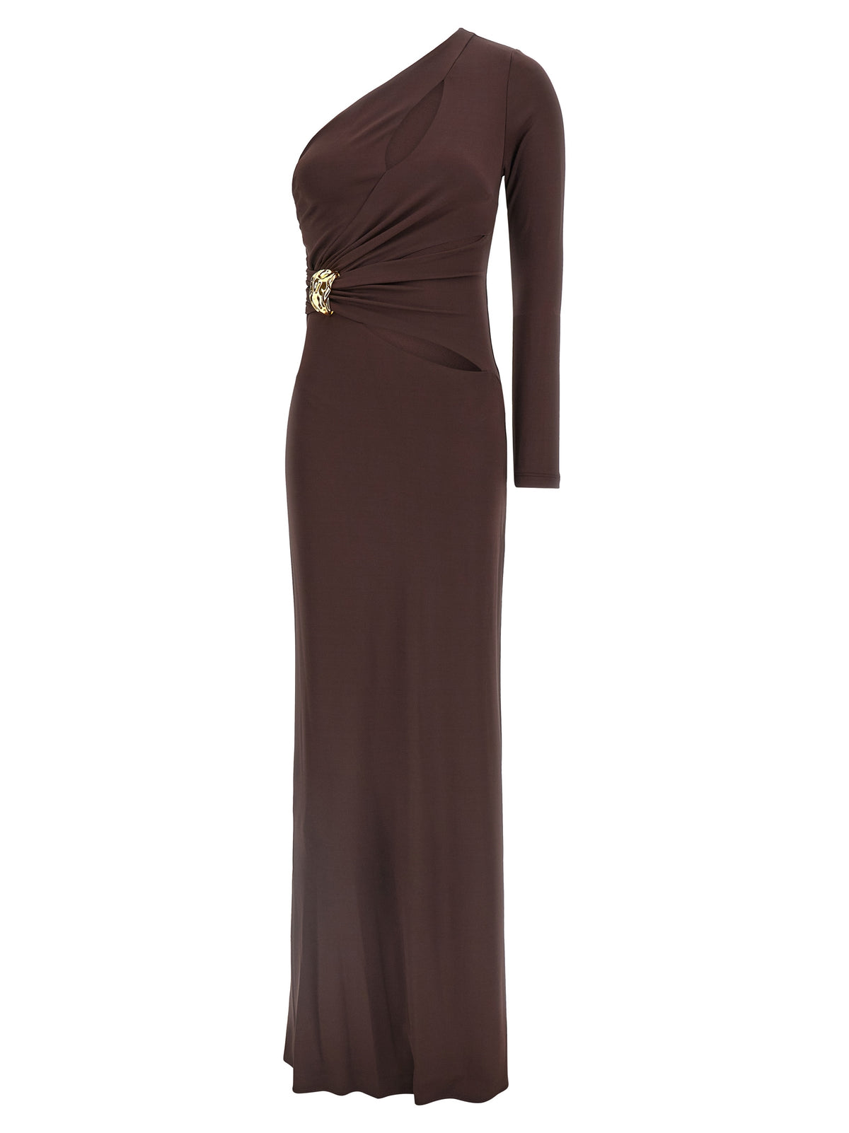 Robe Longue Elisabetta Franchi en Viscose Marron
