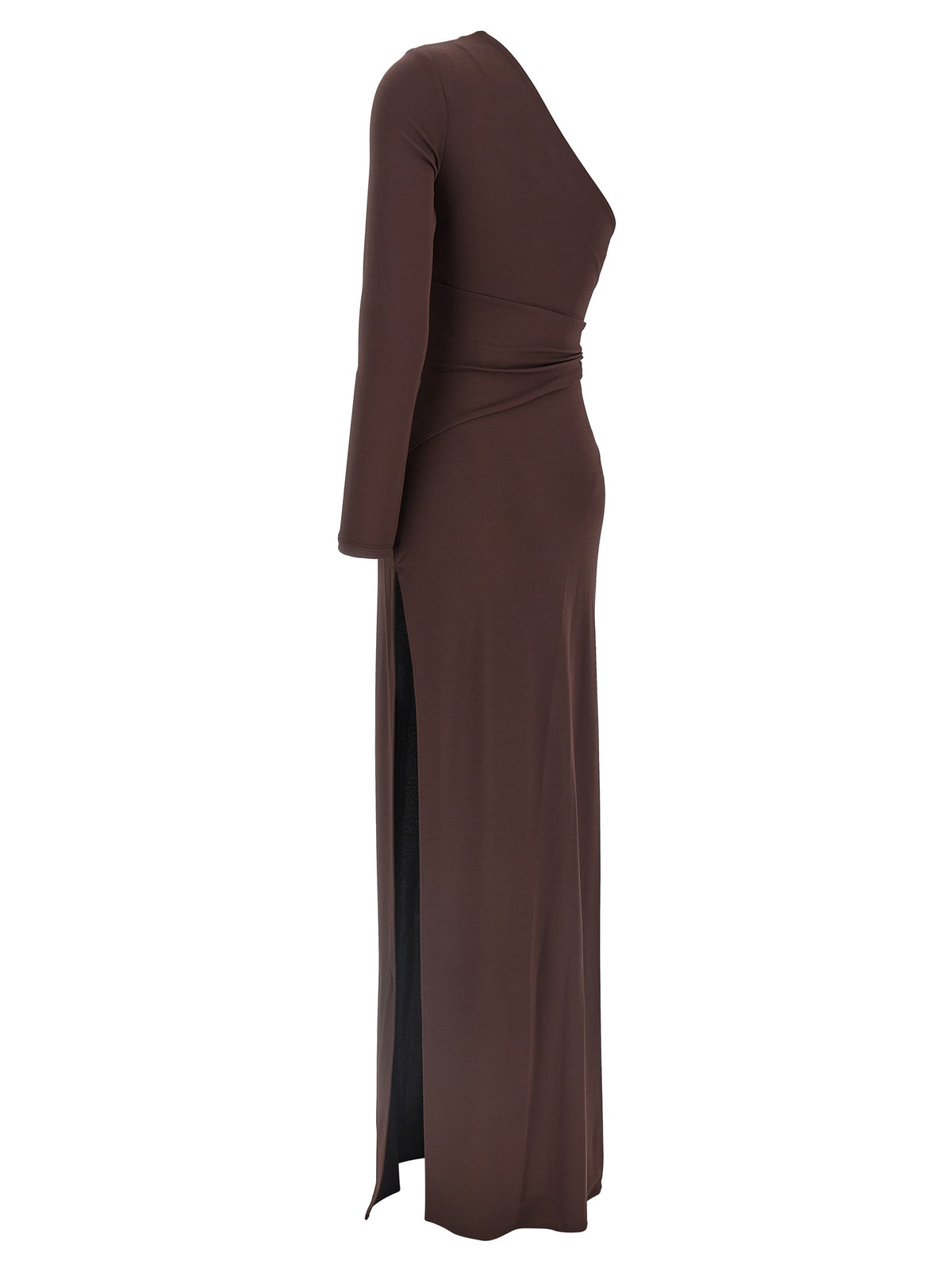 Robe Longue Elisabetta Franchi en Viscose Marron
