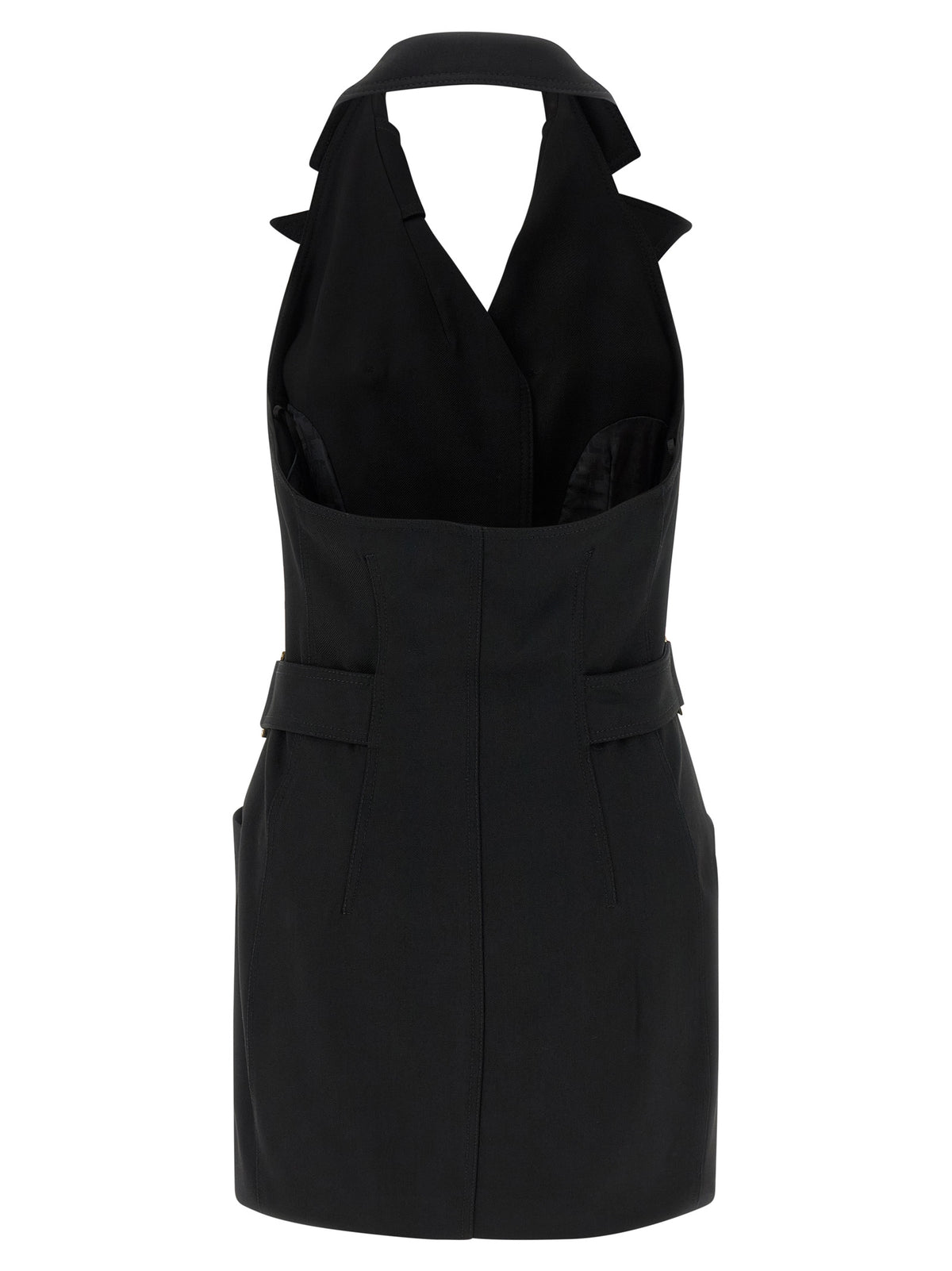 Elisabetta Franchi Black Viscose Gabardine Mini Dress