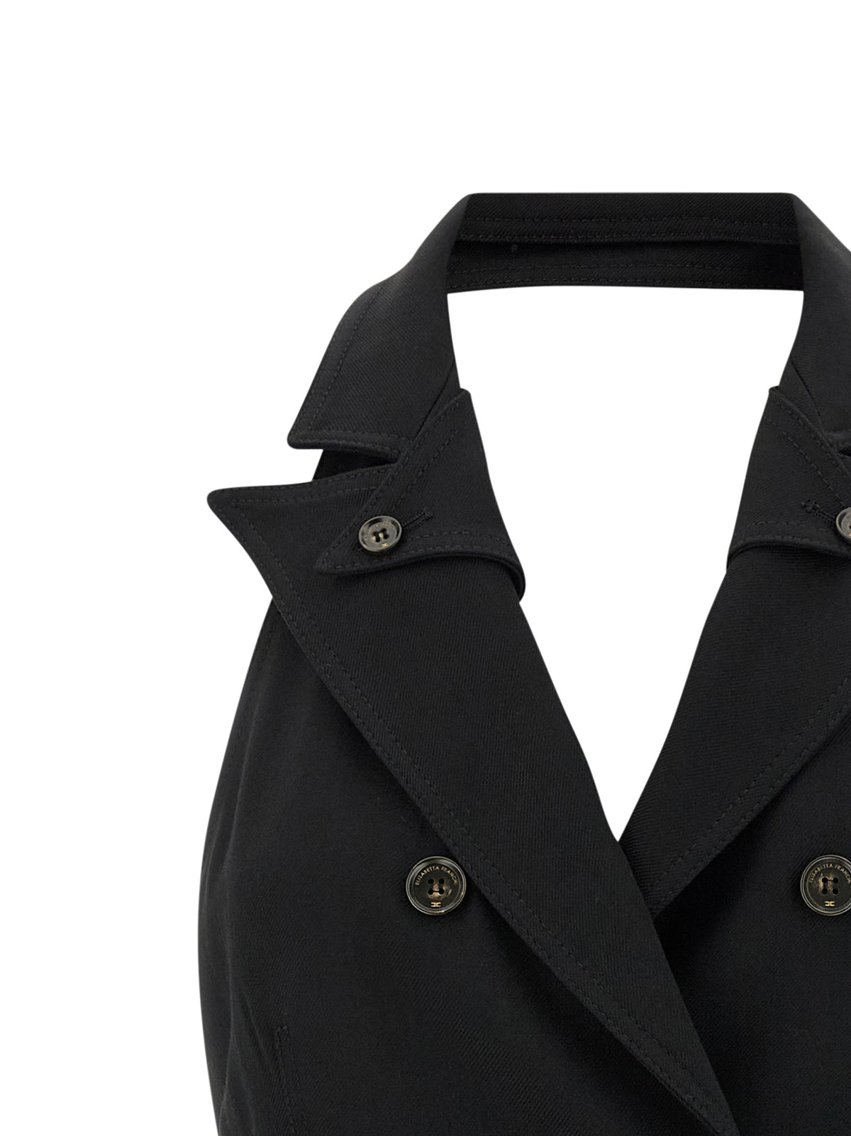 Elisabetta Franchi Black Viscose Gabardine Mini Dress