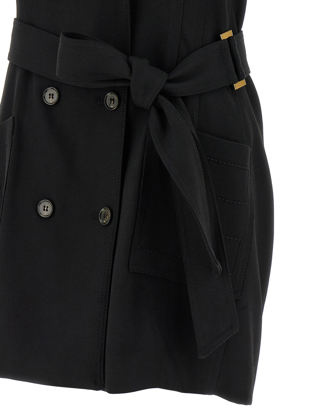 Elisabetta Franchi Black Viscose Gabardine Mini Dress