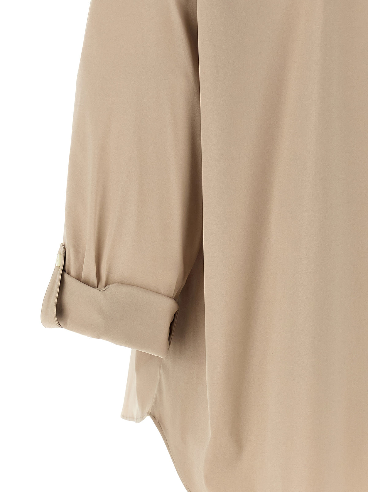 Brunello Cucinelli Beige Cotton Blouse with Shiny Trim