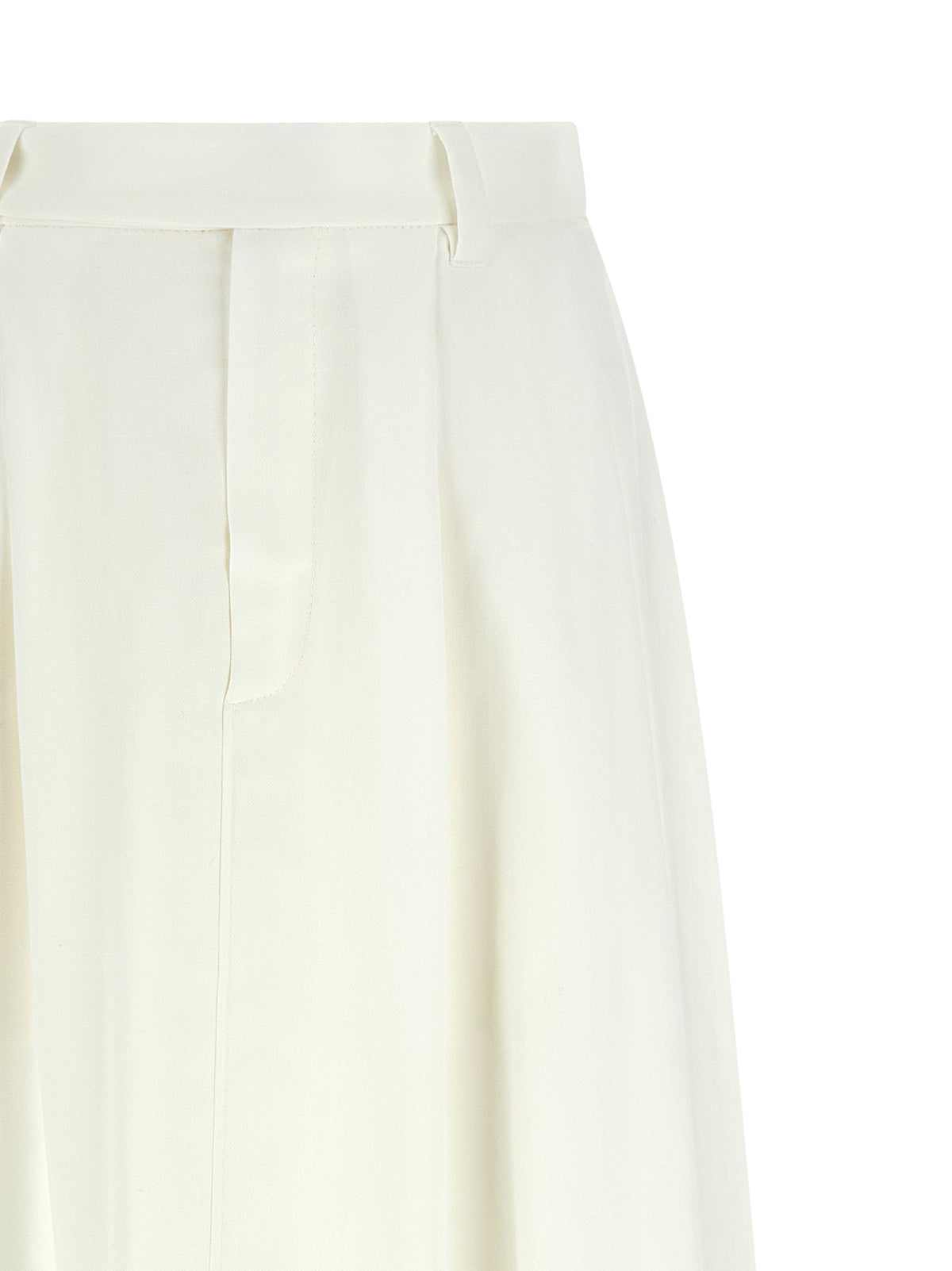 Brunello Cucinelli White Viscose Midi Skirt