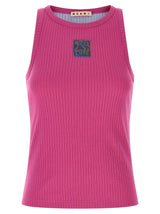 T-shirt sans manches en coton fuchsia Marni