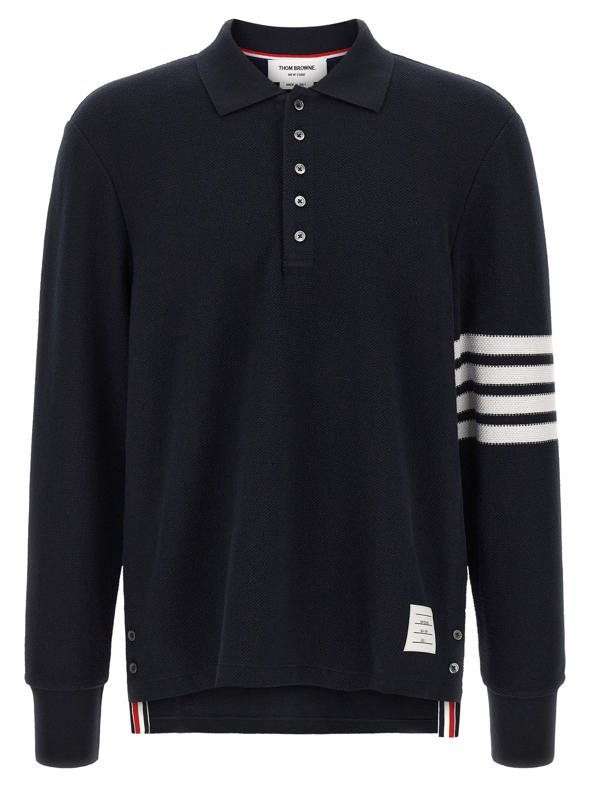 Polo en coton bleu Thom Browne