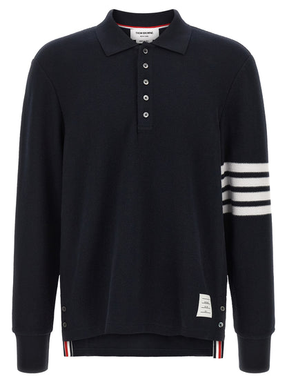 Thom Browne Blue Cotton Polo Shirt