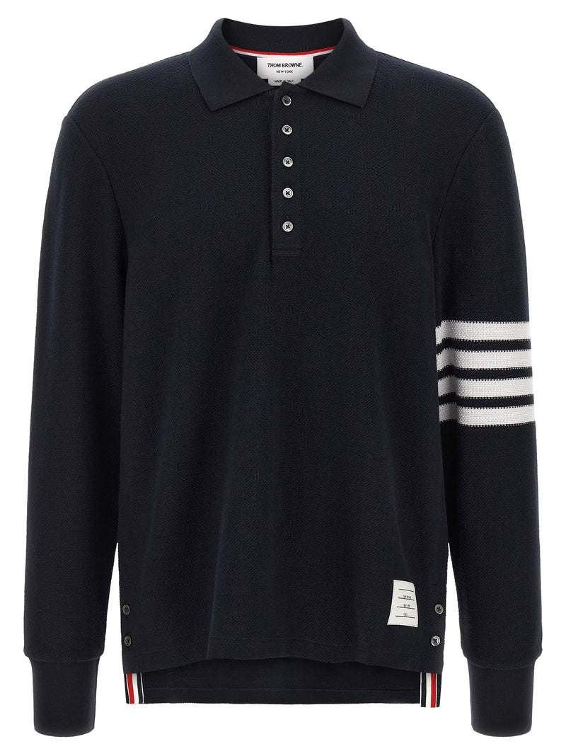 Thom Browne Blue Cotton Polo Shirt