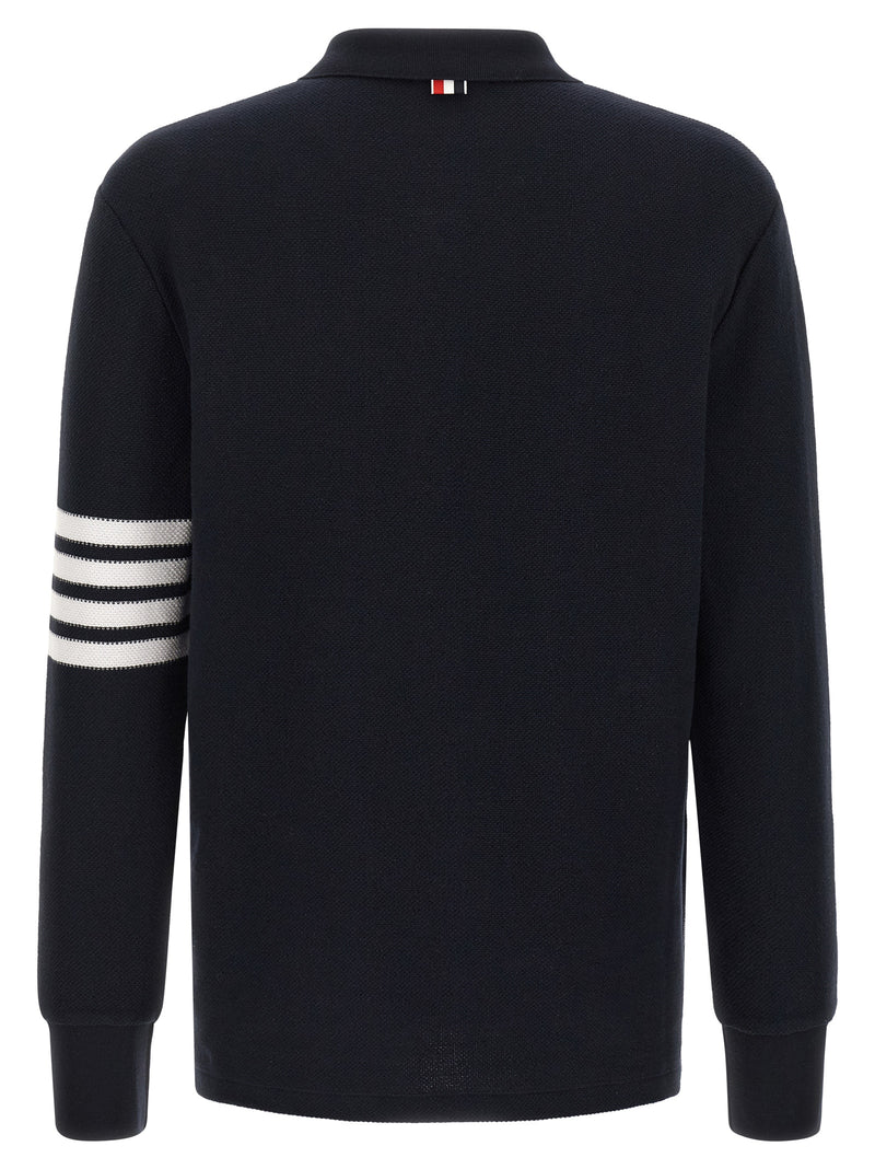 Thom Browne Blue Cotton Polo Shirt