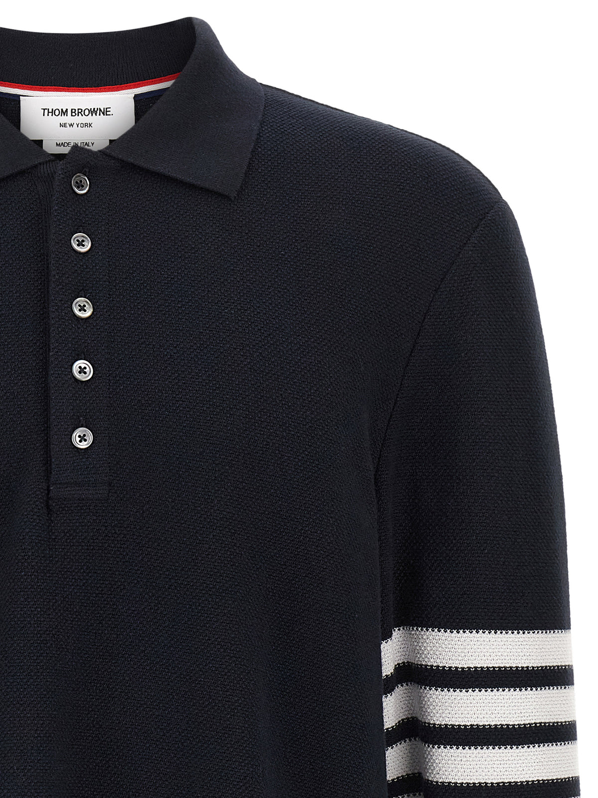 Polo en coton bleu Thom Browne