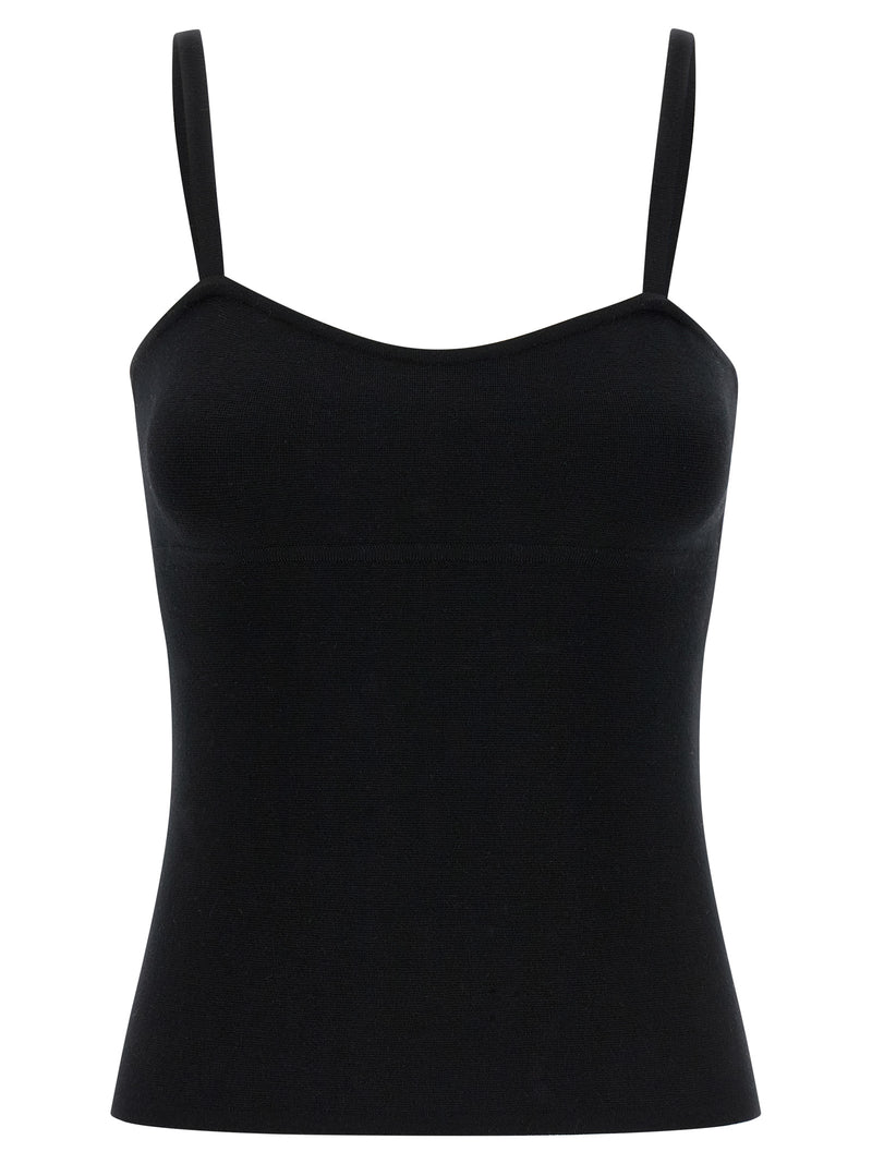 Max Mara Black Virgin Wool Tank Tops
