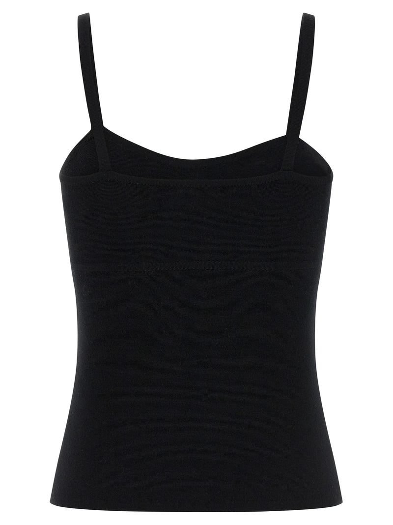 Max Mara Black Virgin Wool Tank Tops