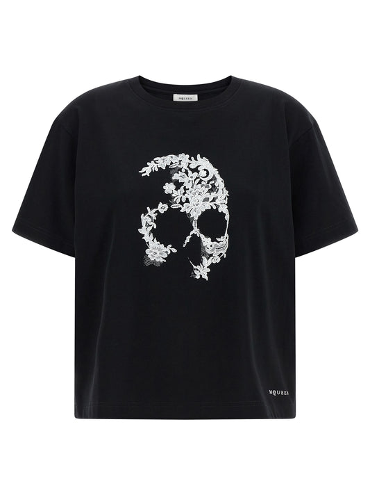 T-shirt bicolore en coton Alexander McQueen