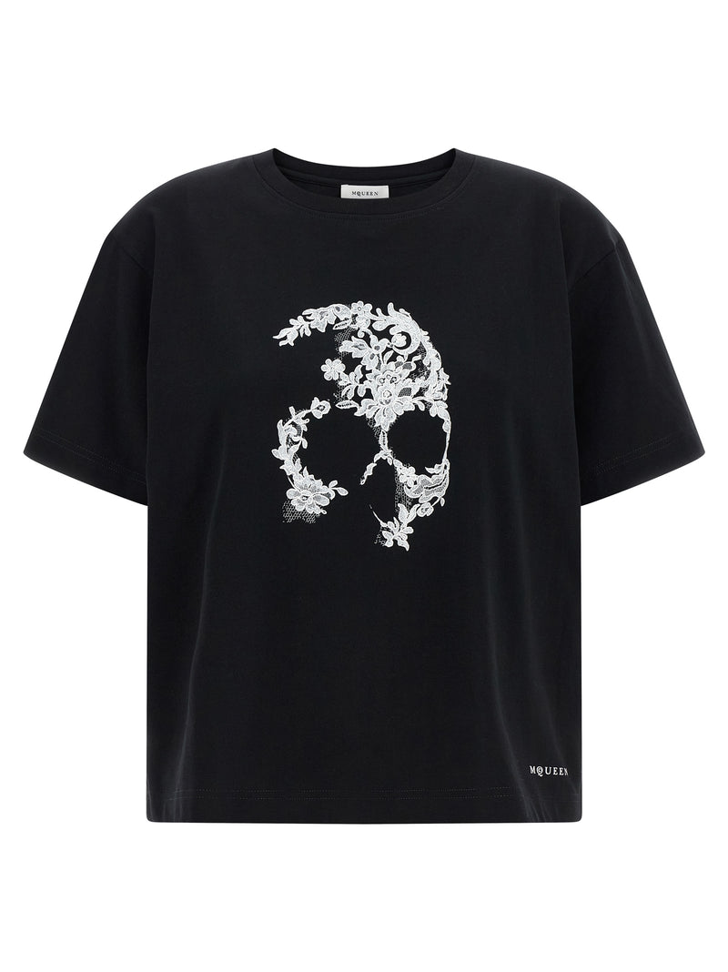 T-shirt bicolore en coton Alexander McQueen
