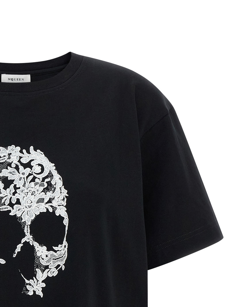 T-shirt bicolore en coton Alexander McQueen