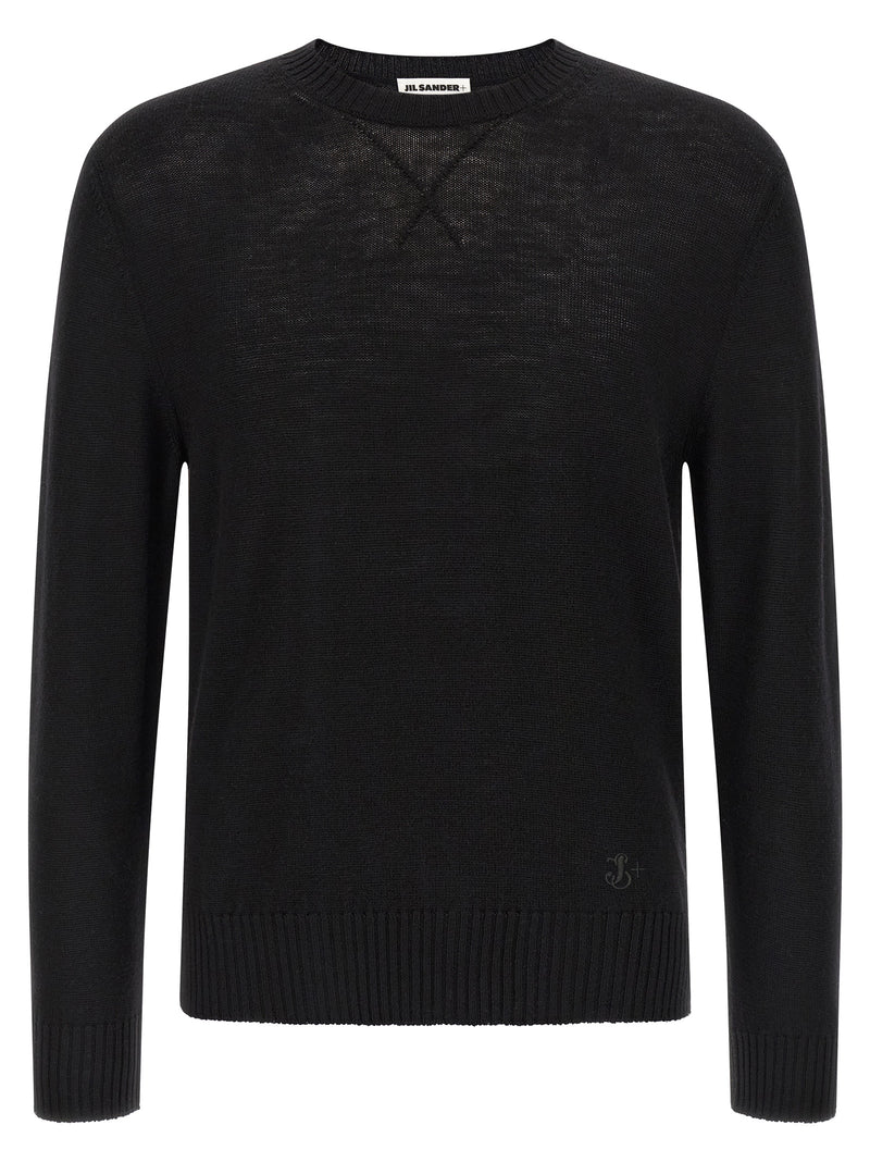 Cardigan en laine vierge noire Jil Sander