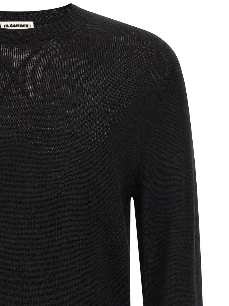 Cardigan en laine vierge noire Jil Sander