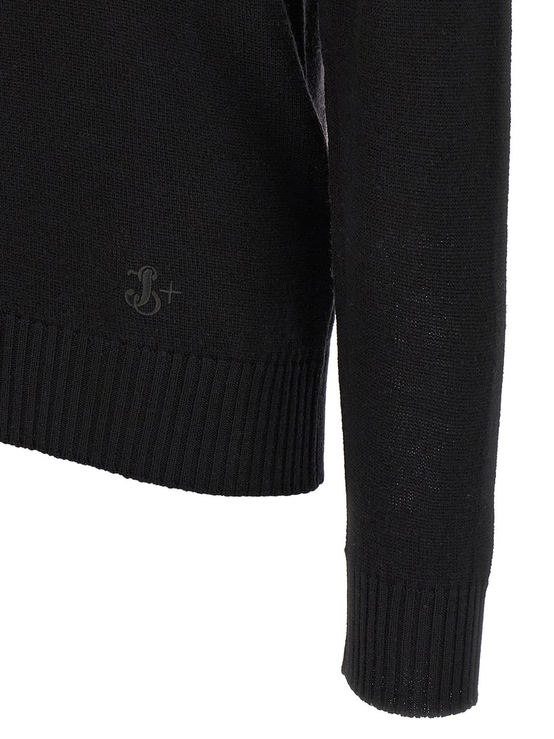 Cardigan en laine vierge noire Jil Sander